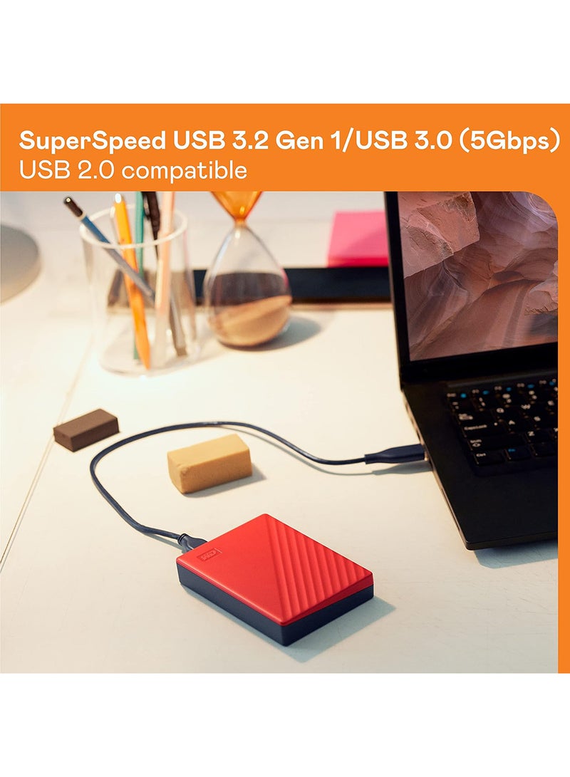 WD 6 TB My Passport Portable Hdd Usb 3.0 With Software For Device Management, USB Type C Backup And Password Protection - Red - Works With Pc, Xbox And PS4 WDBR9S0060BRD-WESN 6 TB  - Image 5