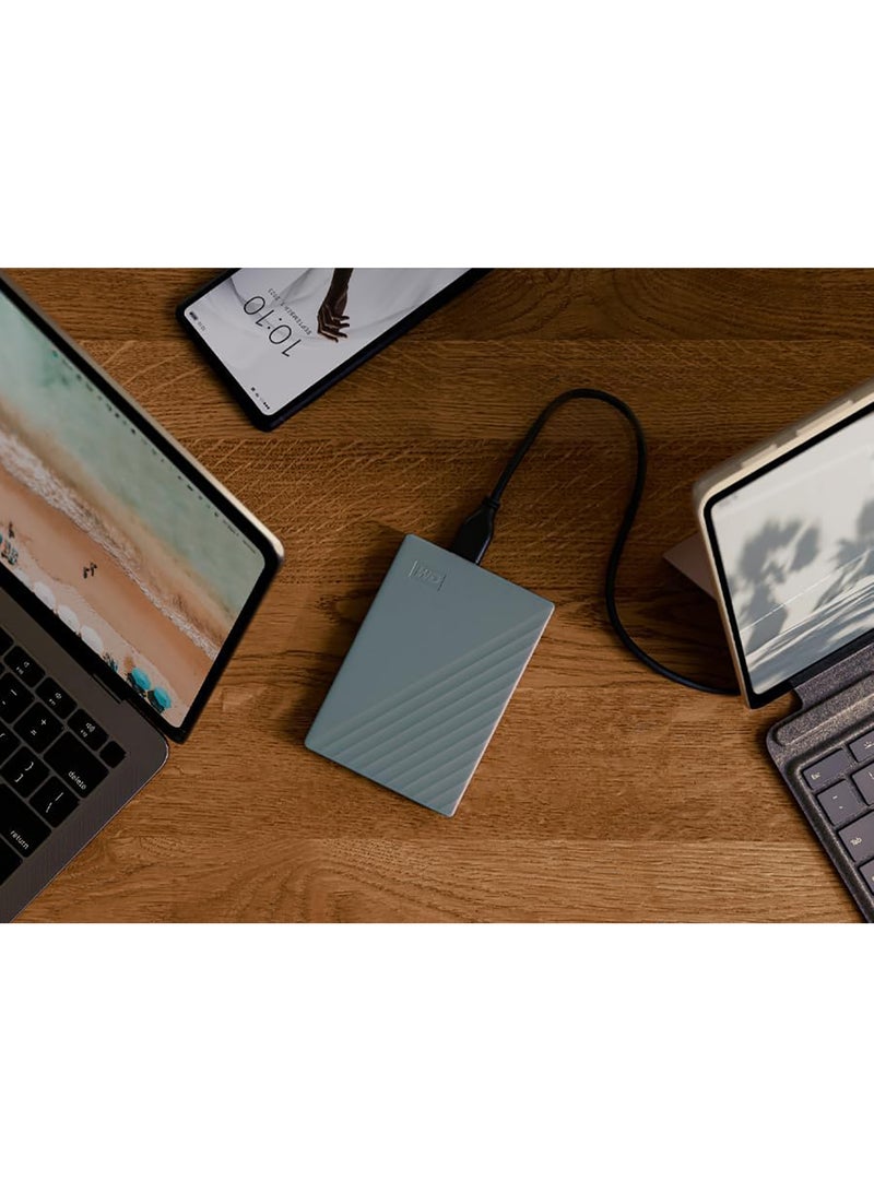 WD - 6TB My Passport, Portable HDD, Works with USB-C and USB-A Devices, with Software for Device Management, Works with PC, Mac, and Video Game Consoles and Mobile Devices WDBY3J0060BGY-WESN 6 TB - Image 1