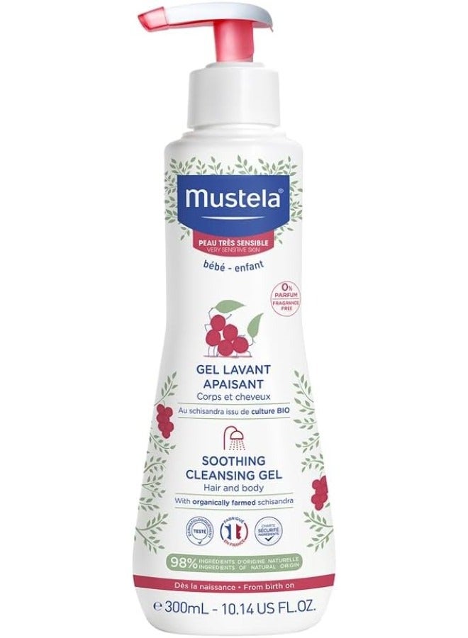 Mustela Baby Soothing Cleansing Gel For Hair And Body Fragrance Free 300ML - Image 1