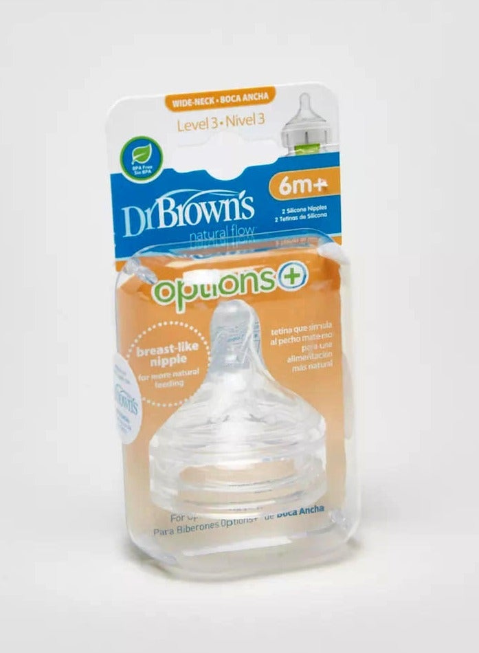 Dr. Brown’s Options Plus Feeding Teats 6 Months+ Set Of 2  - Image 2