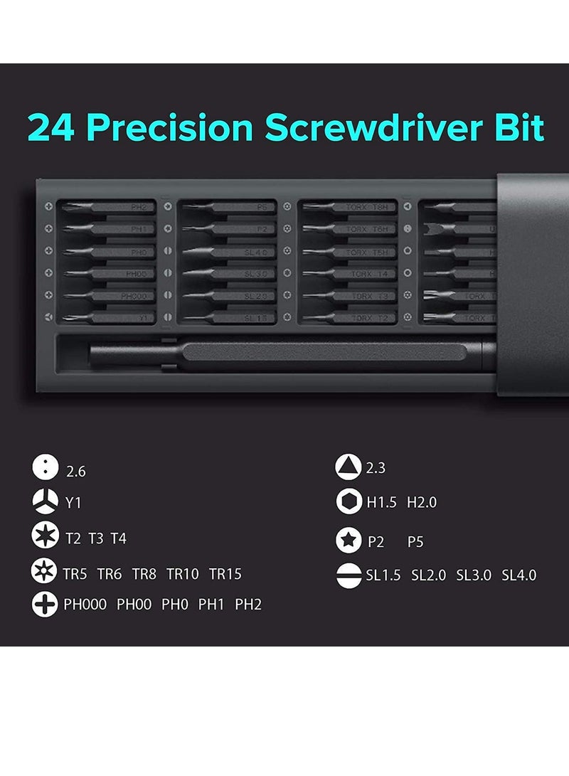 شاومي - Precision Screwdriver Set, 24 Magnetic Driver Bit Set, Pocket Screwdriver Tool Set, Mini Screwdriver Kit, Repair Tool Kit for Electronics Grey - Image 1
