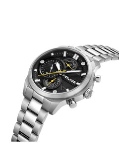 POLICE Men's Reactor Men's Black Dial Watch with Stainless Steel Bracelet, 44mm  - Image 2