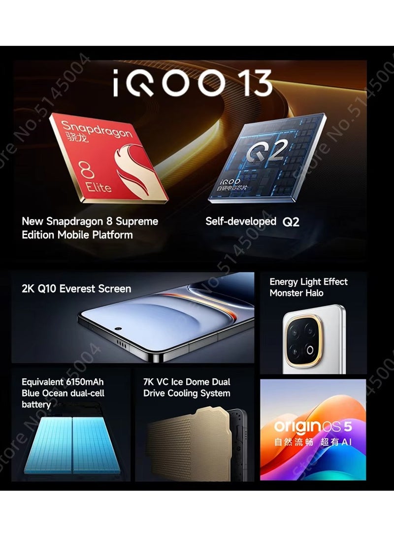 iQOO - 13 Mobile 12GB - 256GB Green 5G NFC Snapdragon 8 Elite Octa Core 6.82” Display 50MP OIS Triple Camera Smartphone 120W Fast Charger 6150mAh Battery with Google play Chinese version - Image 1