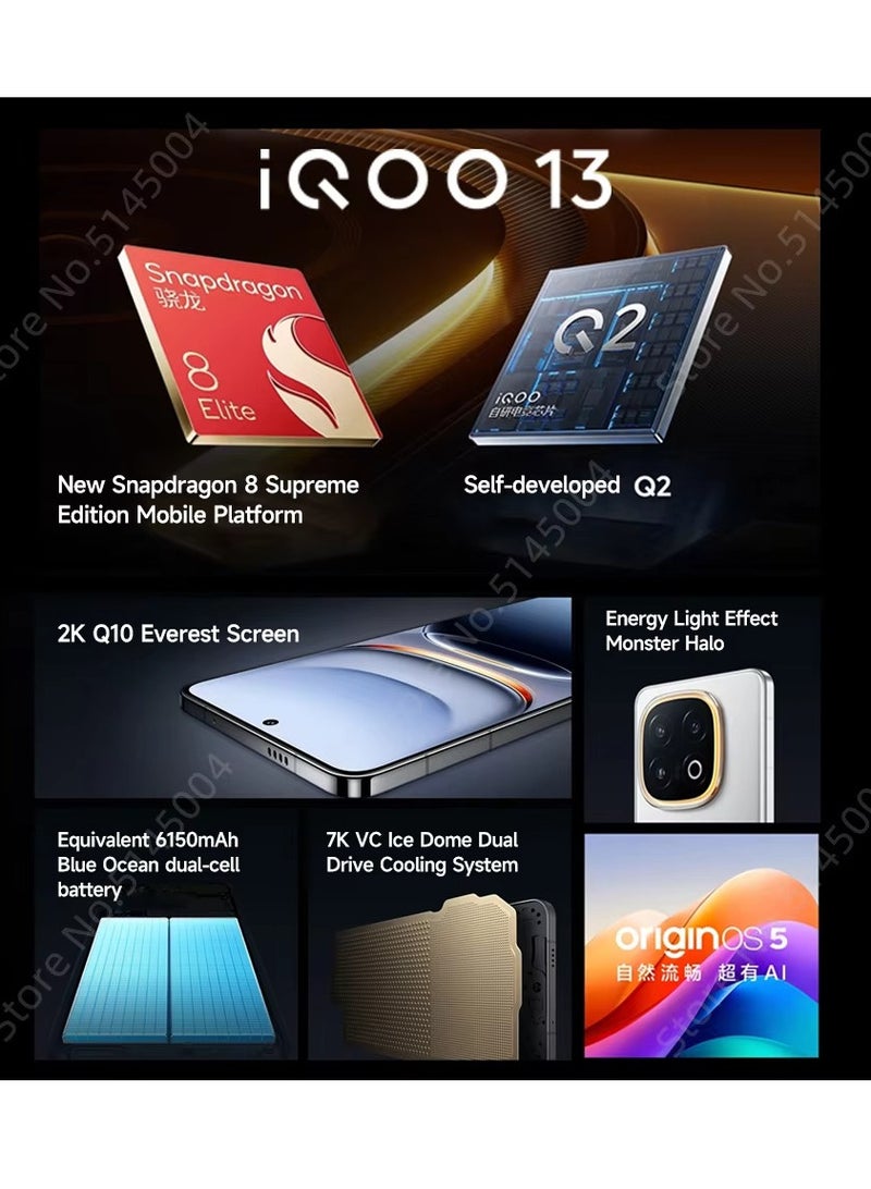 iQOO - 13 Mobile 16GB - 1TB Gray 5G NFC Snapdragon 8 Elite Octa Core 6.82” Display 50MP OIS Triple Camera Smartphone 120W Fast Charger 6150mAh Battery with Google play Chinese version - Image 1