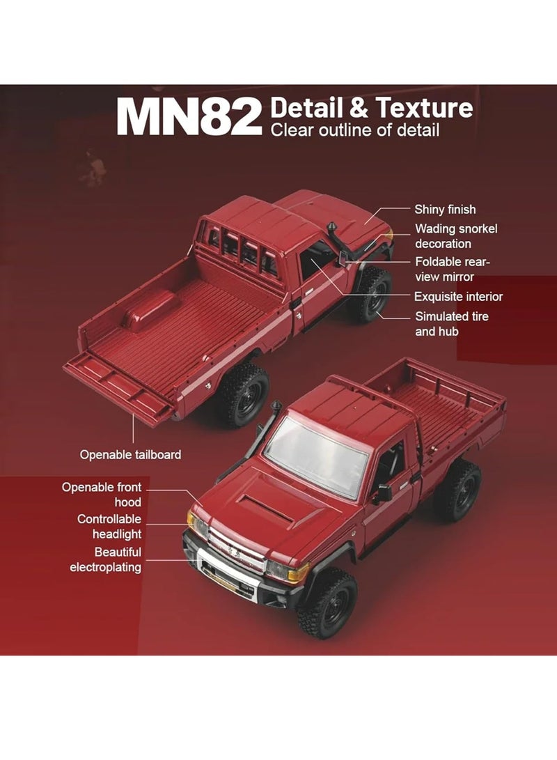 مايتويز Mytoys 1/12 RC Crawler, Remote Control Pickup Car 4WD Land Cruiser Off Road for Adults with Proportional Throttle Steering 280 Brushed Motor All Terrain Remote Control Car RTR with Headlights  - Image 4