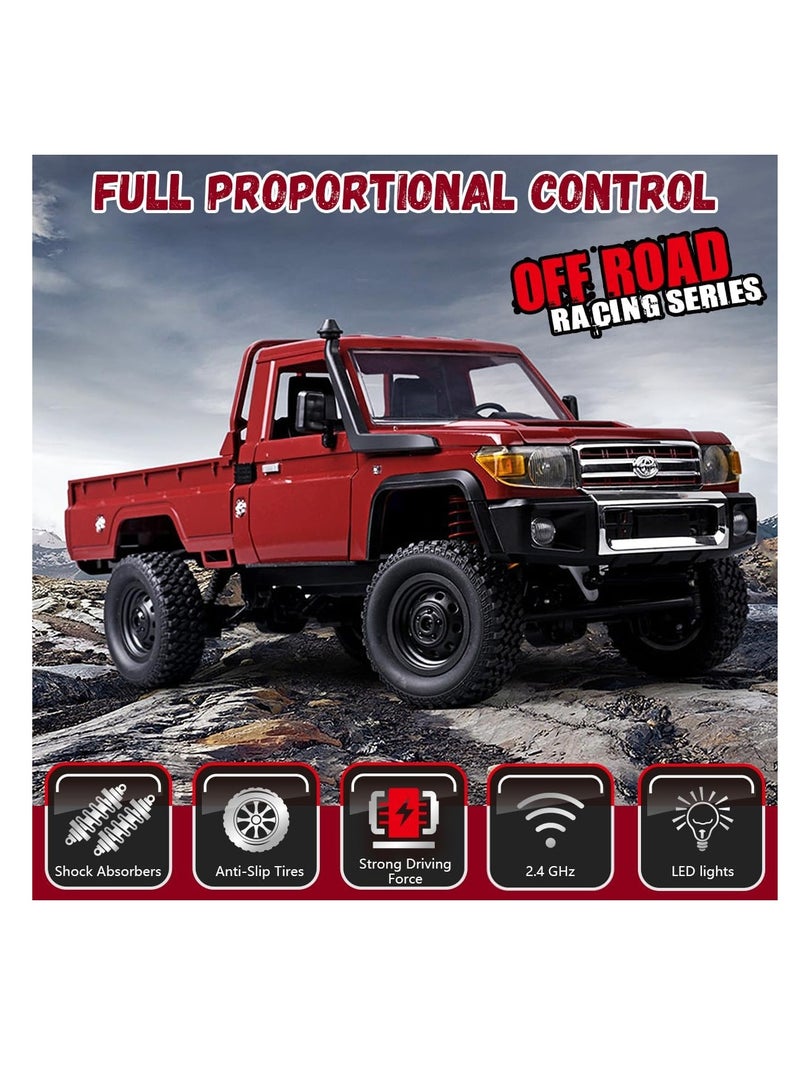 مايتويز Mytoys 1/12 RC Crawler, Remote Control Pickup Car 4WD Land Cruiser Off Road for Adults with Proportional Throttle Steering 280 Brushed Motor All Terrain Remote Control Car RTR with Headlights  - Image 2