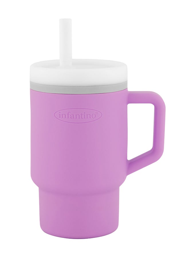infantino My 1st Tumbler – Adorable Miniature Tumbler With Leak-Resistant Straw And Toddler-Friendly Handle, Encourages Hydration, 6 Months+, 9 Oz, Lilac - Image 1