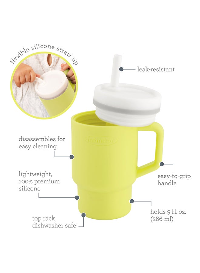 infantino My 1st Tumbler – Adorable Miniature Tumbler With Leak-Resistant Straw And Toddler-Friendly Handle, Encourages Hydration, 6 Months+, 9 Oz, Citrus - Image 3