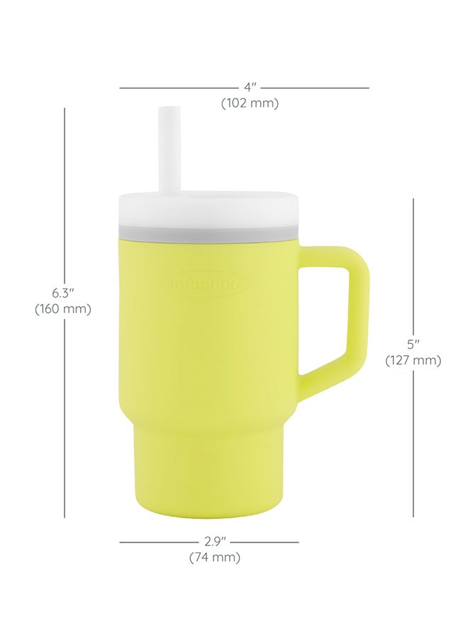 infantino My 1st Tumbler – Adorable Miniature Tumbler With Leak-Resistant Straw And Toddler-Friendly Handle, Encourages Hydration, 6 Months+, 9 Oz, Citrus - Image 2