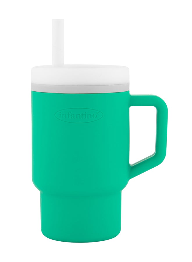infantino My 1st Tumbler – Adorable Miniature Tumbler With Leak-Resistant Straw And Toddler-Friendly Handle, Encourages Hydration, 6 Months+, 9 Oz, Alpine - Image 1