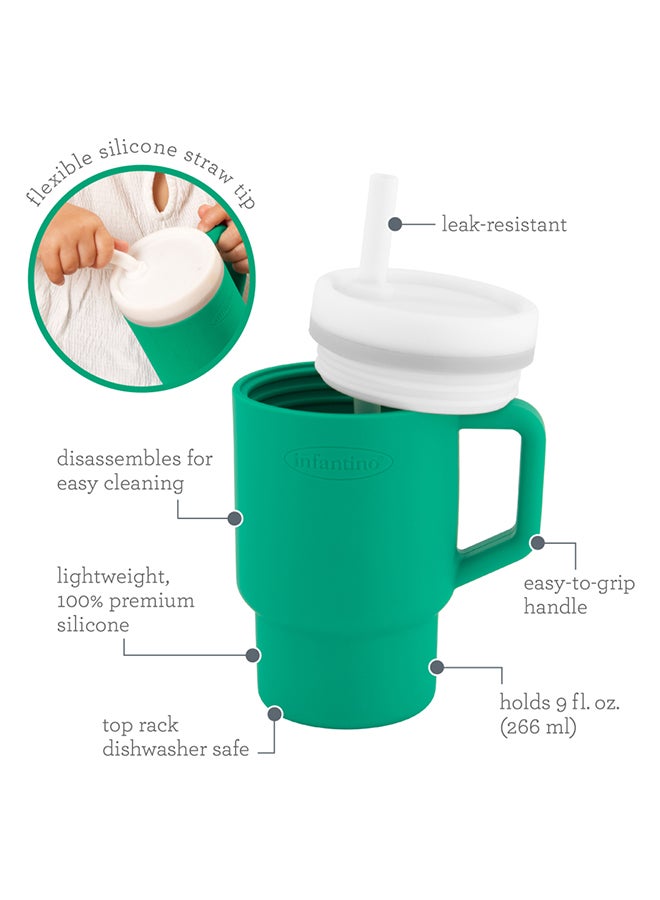 infantino My 1st Tumbler – Adorable Miniature Tumbler With Leak-Resistant Straw And Toddler-Friendly Handle, Encourages Hydration, 6 Months+, 9 Oz, Alpine - Image 3