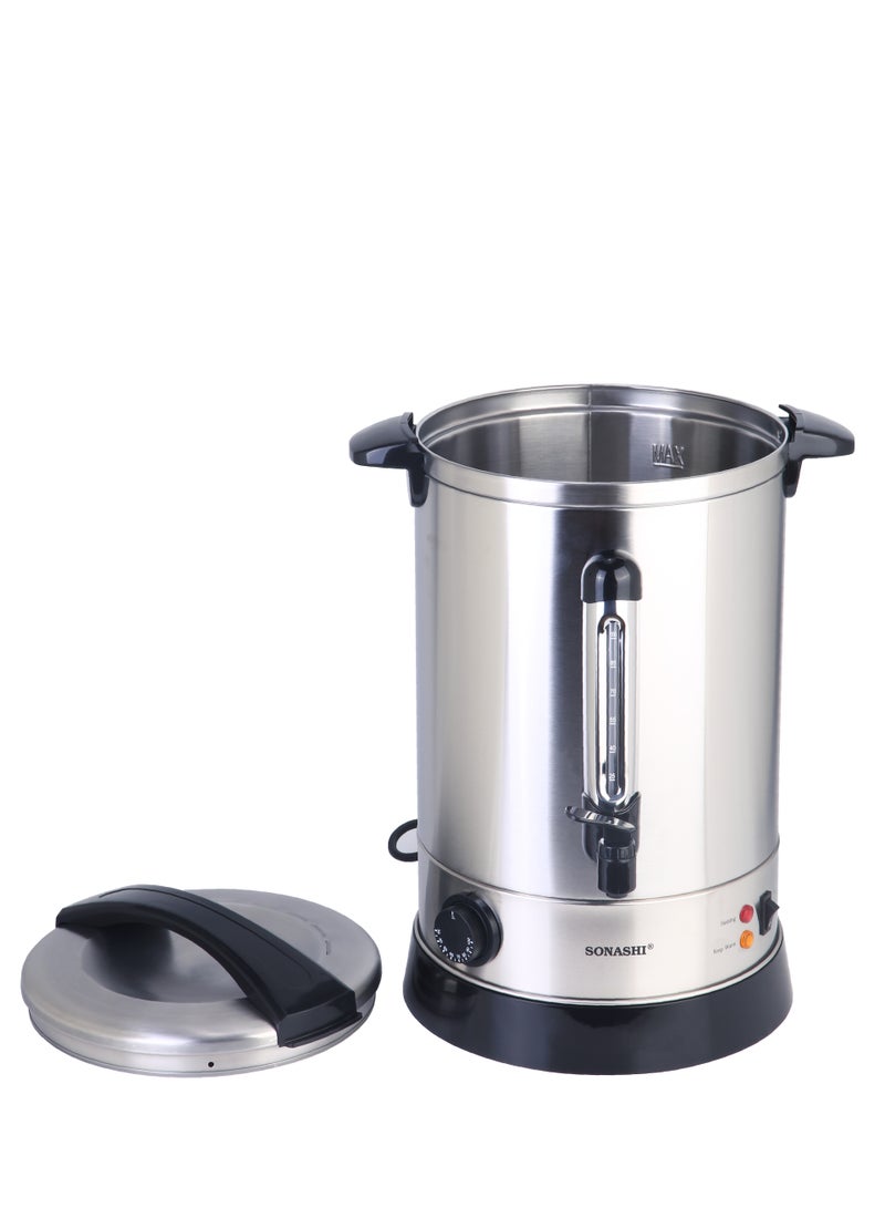 SONASHI 6.8L Electric Water Boiler - Stainless Steel Double Layer Body with Water Tag | Auto & Resettable Thermostat with Indicator Light | Perfect for Outings, Office Parties and Home 950W SEWB-68 Silver/ Black  - Image 3