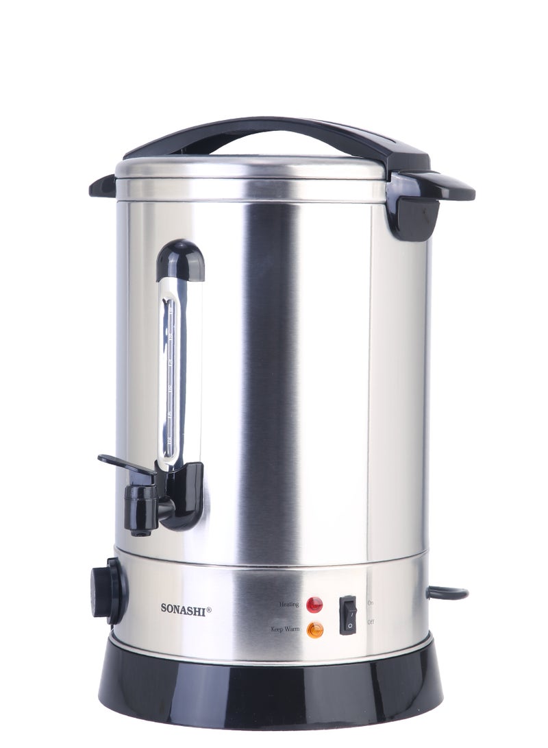 SONASHI 20L Electric Water Boiler - Stainless Steel Double Layer Body with Water Tag | Auto & Resettable Thermostat with Indicator Light | Perfect for Outings, Office Parties and Home  1650W SEWB-20 Silver/ Black  - Image 2