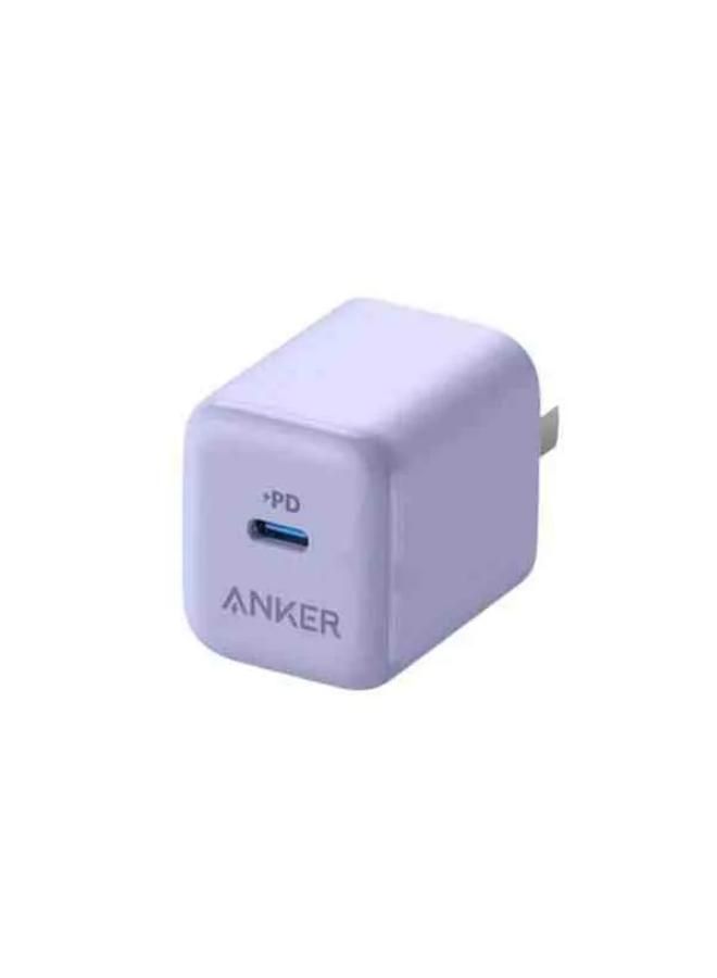 Anker USB C Charger 20W, Anker 312 Charger, PD Compact Fast Charger with Foldable Plug for iPhone 15/15 Plus/15 Pro/15 Pro Max, 14/13/12 Series, Galaxy, Pixel 4/3, iPad (Cable Not Included) purple  - Image 1