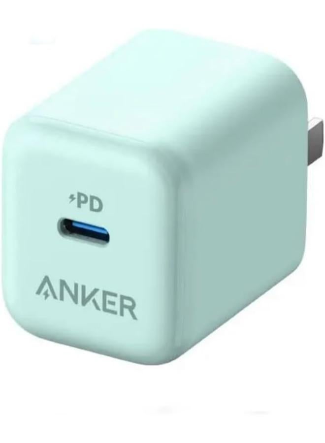 آنكر USB C Charger 20W, Anker 312 Charger, PD Compact Fast Charger with Foldable Plug for iPhone 15/15 Plus/15 Pro/15 Pro Max, 14/13/12 Series, Galaxy, Pixel 4/3, iPad (Cable Not Included) green  - Image 1