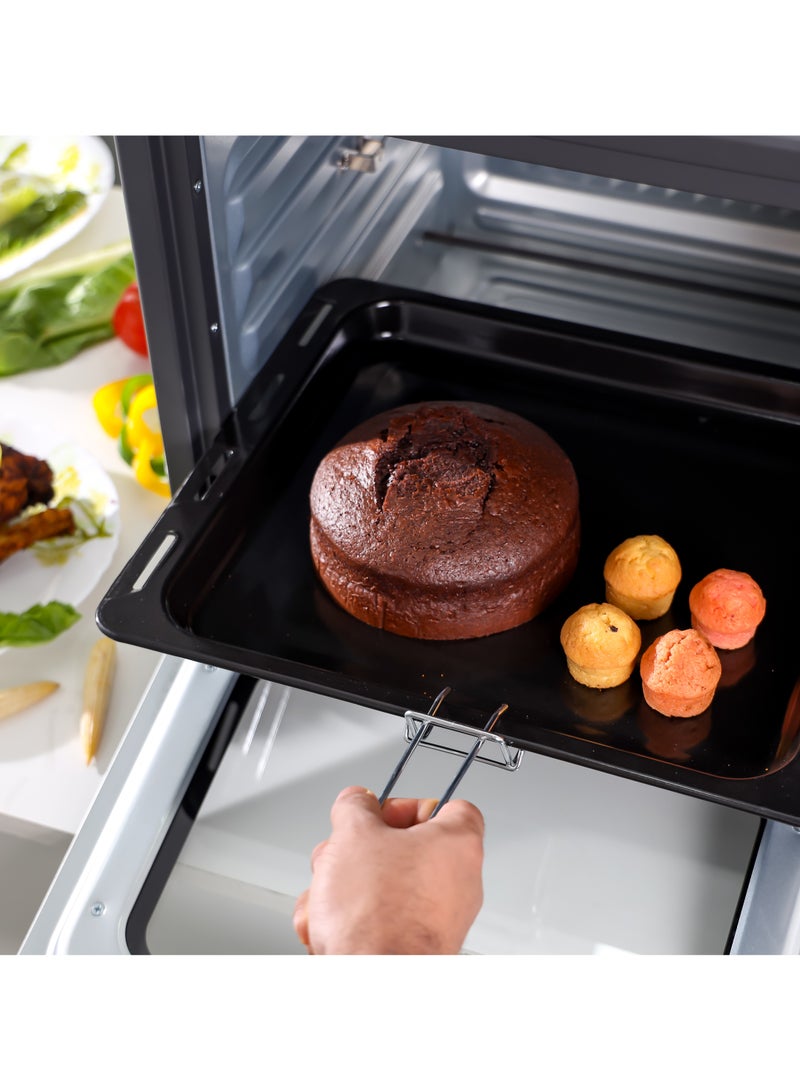 جيباس - 58 L Electric Oven 2100 W | With Rotisserie, Convection Functions and Inner Lamp| Easy to Use Control Knobs, 2 Switch Heating Selector, Adjustable Temperature| Perfect for Baking, Roasting, Cooking Meat, Vegetables, Cakes, Etc| 2 Years Warranty 58 L 2100 W GO34060 Black - Image 1