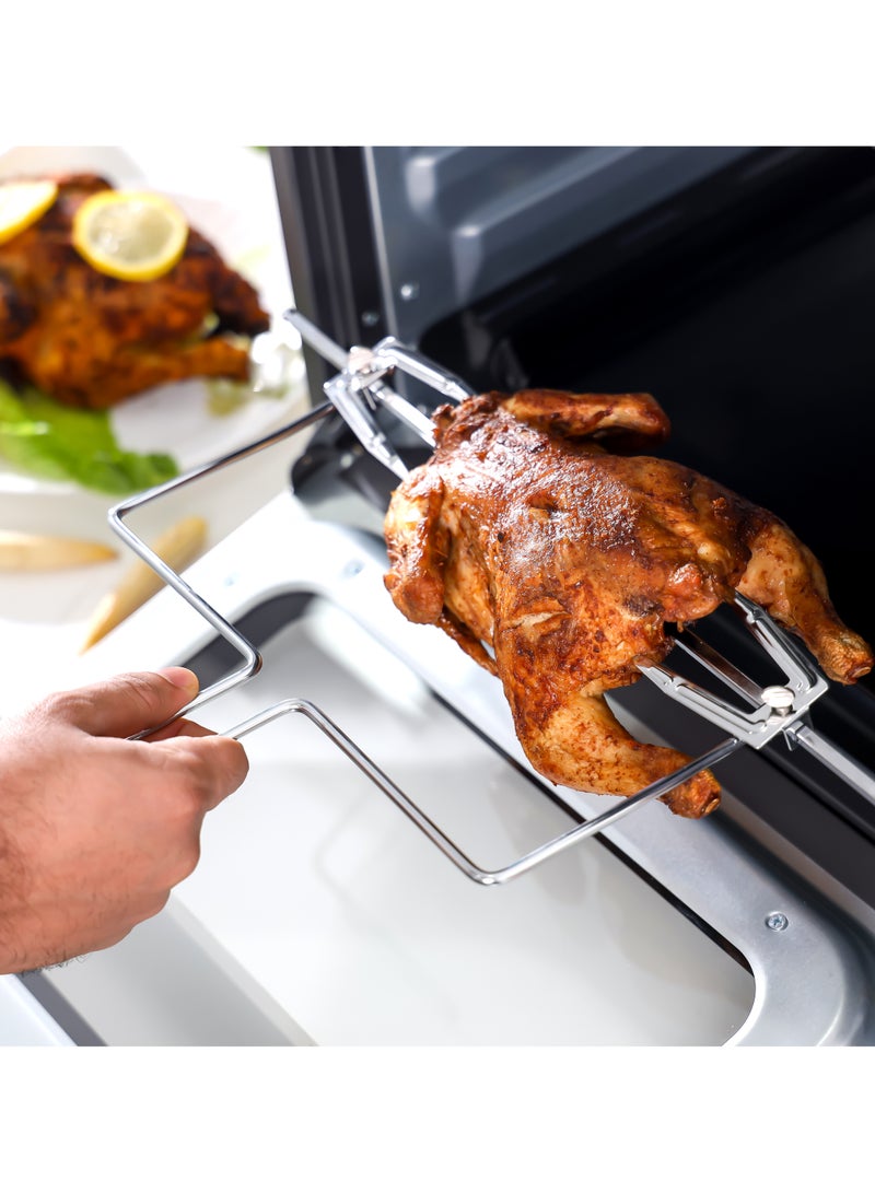 جيباس - 58 L Electric Oven 2100 W | With Rotisserie, Convection Functions and Inner Lamp| Easy to Use Control Knobs, 2 Switch Heating Selector, Adjustable Temperature| Perfect for Baking, Roasting, Cooking Meat, Vegetables, Cakes, Etc| 2 Years Warranty 58 L 2100 W GO34060 Black - Image 1