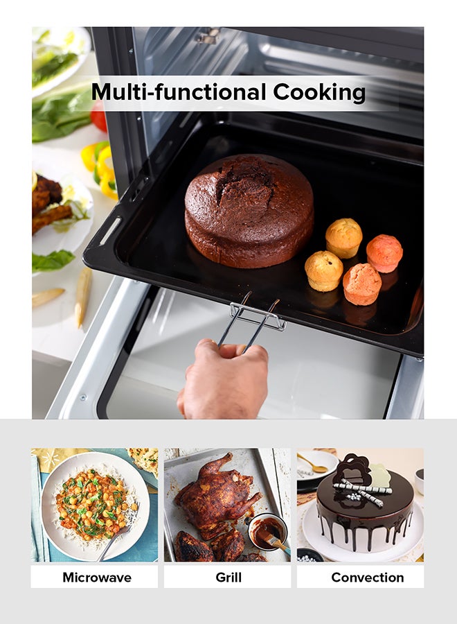 GEEPAS 58 L Electric Oven 2100 W | With Rotisserie, Convection Functions and Inner Lamp| Easy to Use Control Knobs, 2 Switch Heating Selector, Adjustable Temperature| Perfect for Baking, Roasting, Cooking Meat, Vegetables, Cakes, Etc| 2 Years Warranty 58 L 2100 W GO34060 Black  - Image 4
