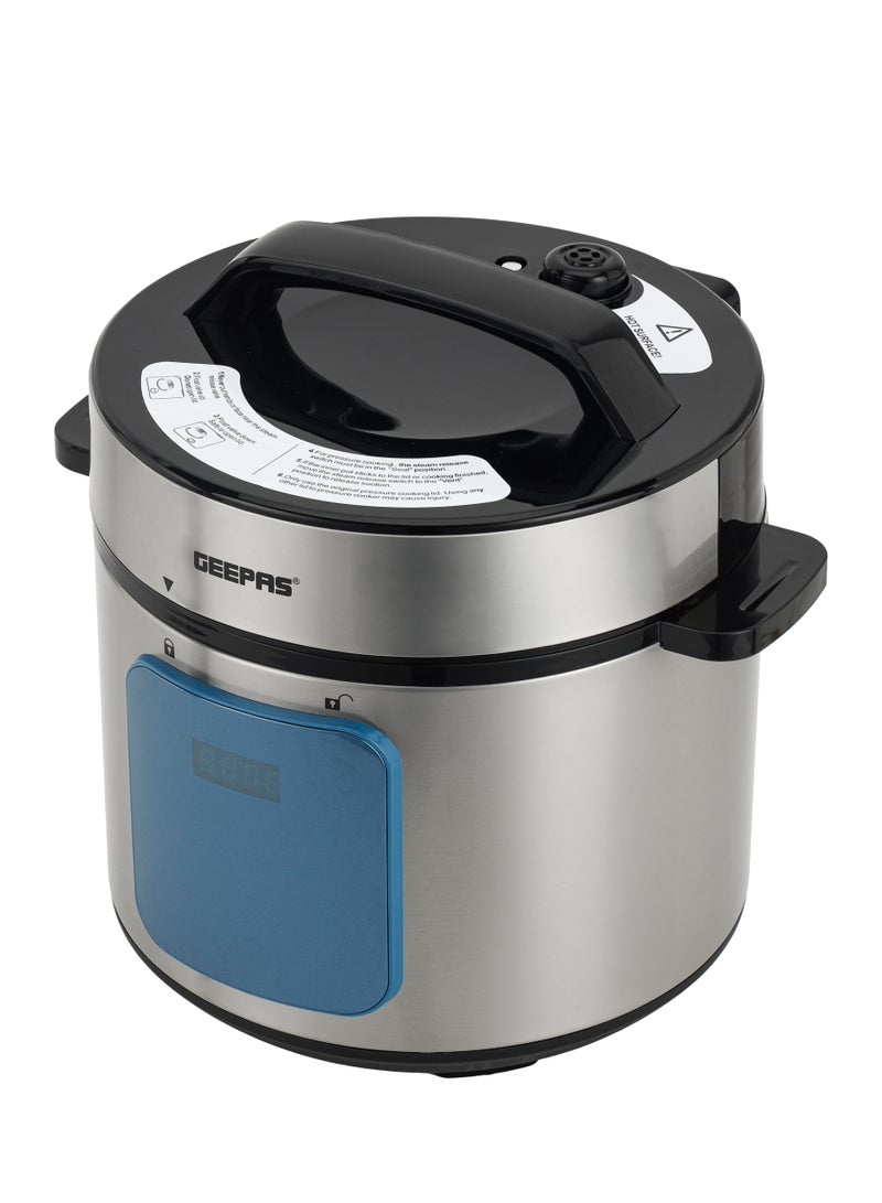 جيباس 6 L Digital Multi Cooker| IMD Touch Control Panel, 12 Cooking Programs, Cook and Warm Modes| Faster Cooking and Energy Efficient | Perfect for Preparing Meat, Rice, Vegetable, etc.| 2 Years Warranty GMC35053 6 L 1000 W GMC35053 Silver & Black  - Image 2