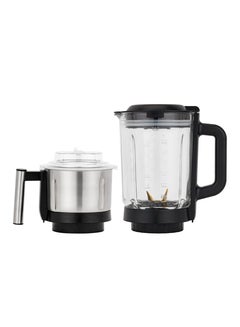 GEEPAS 2-in-1 Professional Blender 1200W | Powerful Motor and Sharp Titanium Blades| 2.2 Liter Transparent Jar and Stainless Steel Grinder Attachment | 2 Speed Settings with LED Light Indicator| 2 Years Warranty 2.2 L 1200 W GSB44050 Silver/ Black  - Image 3