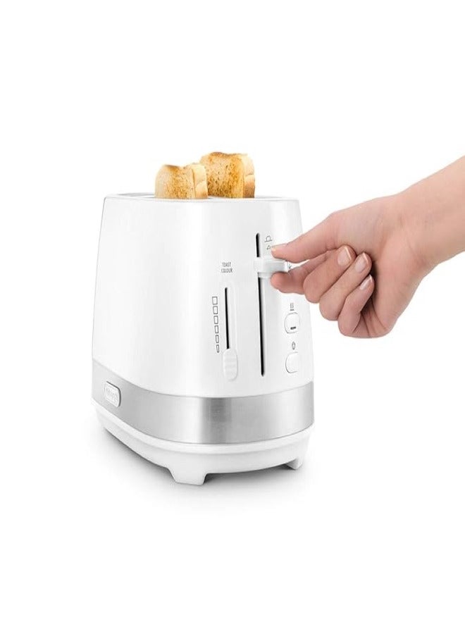 De'Longhi Active Line 2-Slot Toaster, Reheat, Defrost & 6 Browning Settings, Removable Crumb Tray CTLA2003CTLA2003 White - Image 2