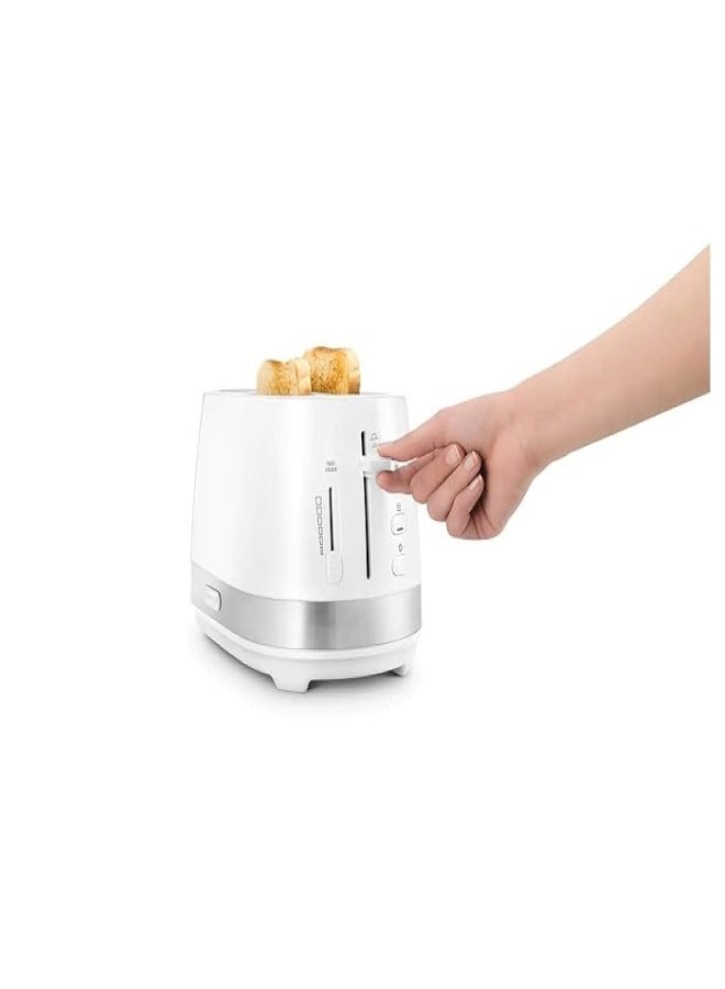 De'Longhi Active Line 2-Slot Toaster, Reheat, Defrost & 6 Browning Settings, Removable Crumb Tray CTLA2003CTLA2003 White - Image 4