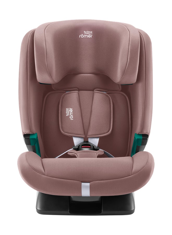 Britax Romer Evolvafix Highback Booster Car Seat - 15 Months To 12 Years, 5-Point Harness, Flip&Grow Conversion, Secureguard, Quick-Remove Cover For Comfort & Safety, Engineered In Germany - Dusty Rose  - Image 1
