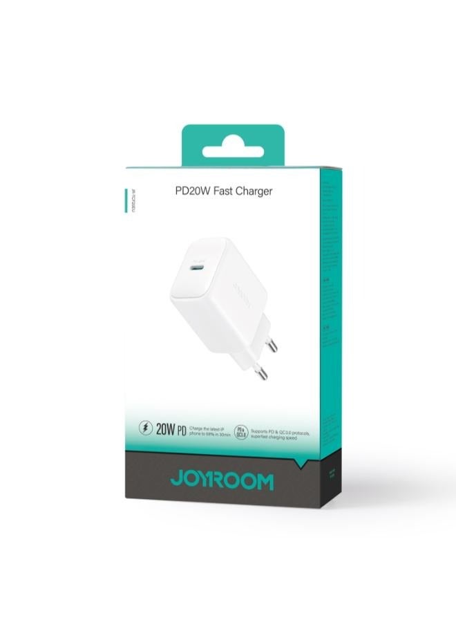 JOYROOM - JR-TCF20 PD20W USB-C / Type-C Port Charger, Plug: EU Plug - White - Image 1