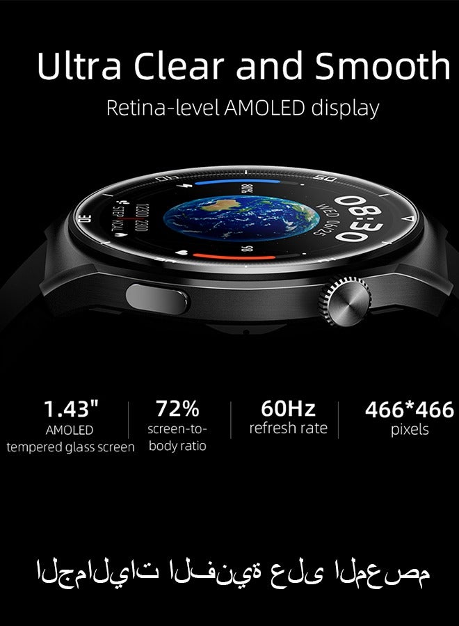 QCY - 300 mAh GT2 Smart Watch With Bluetooth 5.0 Call And Messages 1.43-inch 60HZ AMOLED Display Heart SpO2 Sleep Monitor Long Battery Life Touch Control APP Black - Image 1