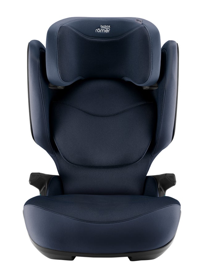Britax Romer Kidfix Pro M Highback Booster Car Seat - 3.5 Years To 12 Years, Protective Headrest, Quick-Remove Cover, Three Seats In A Row, Made In Germany -  Night Blue  - Image 1