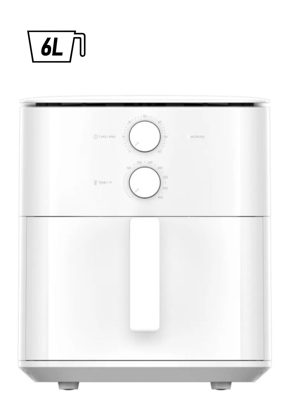 Air Fryer Essential 6L | Flip-Free Cooking | 360° Heated Air Circulation | 1550W High Power | 80–200°C Wide-Range Temperature Control 6 L 1550 W MAF13 White