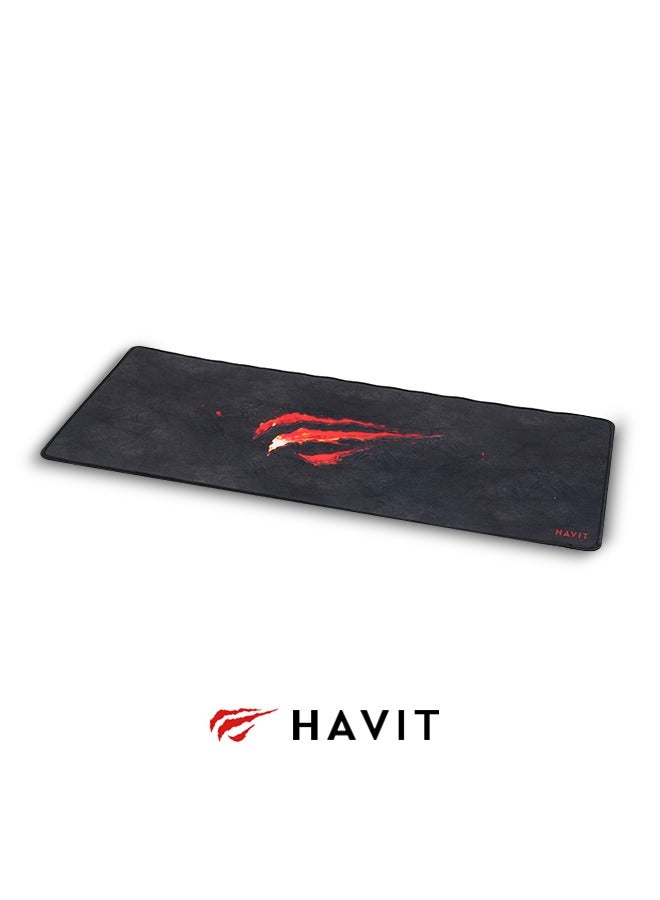 havit Thickened Computer Mouse Pad Black (70*30cm), Computer Desk Pad With Non-Slip Base, Washable Gaming Mouse Pad, Suitable For Office, Study, Home Computer Desk - Image 4