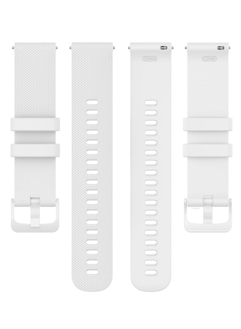 MARGOUN (For All Smartwatches 22mm) 22mm Silicone Straps Watch Band Strap for Huawei GT3 / Huawei GT3 pro/Huawei GT/Huawei GT 2 (46mm) Watch Band/Huawei Watch GT2 Pro Strap/Samsung Galaxy Watch 46mm / Galaxy Watch 3 45mm White - Image 5