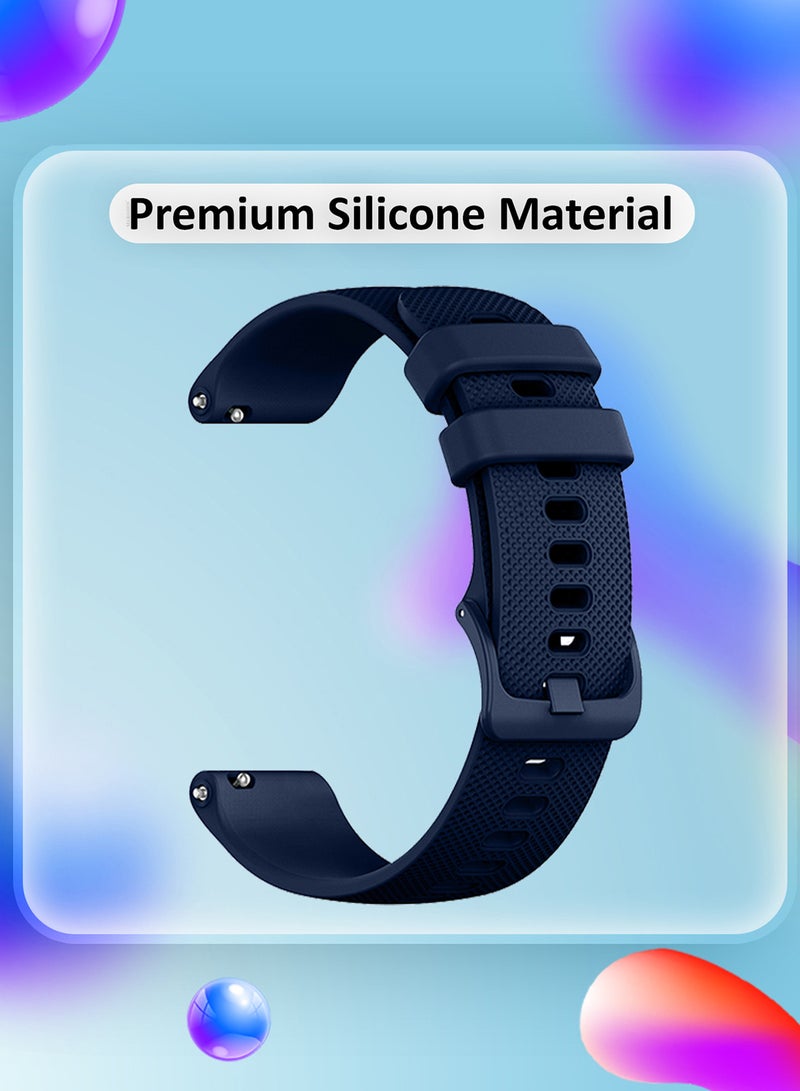 MARGOUN 20mm Silicone Band for Samsung Galaxy Watch 7 6 5 4 FE Band 40mm 44mm/Galaxy Watch 6 4 Classic Band 47mm 46mm 43mm 42mm / 20mm Silicone Sport Strap Bracelet Wristband Navy Blue - Image 5