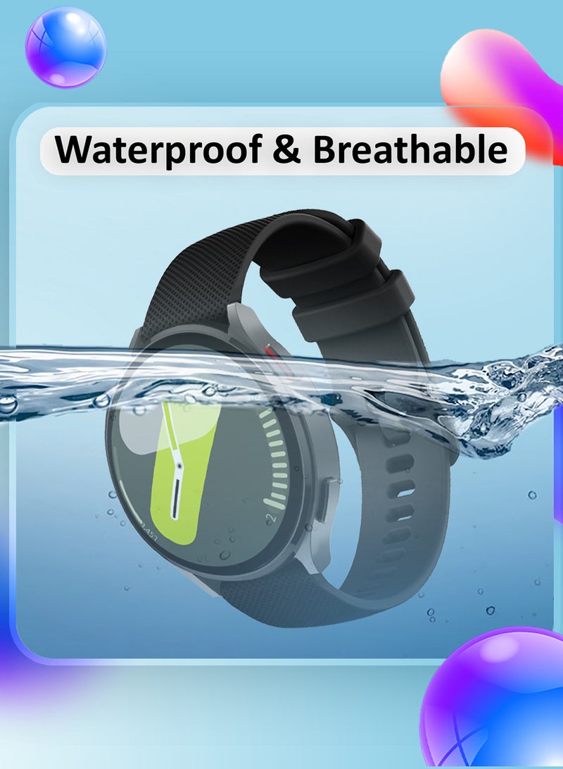 MARGOUN 20mm Silicone Band for Samsung Galaxy Watch 7 6 5 4 FE Band 40mm 44mm/Galaxy Watch 6 4 Classic Band 47mm 46mm 43mm 42mm / 20mm Silicone Sport Strap Bracelet Wristband Black - Image 3