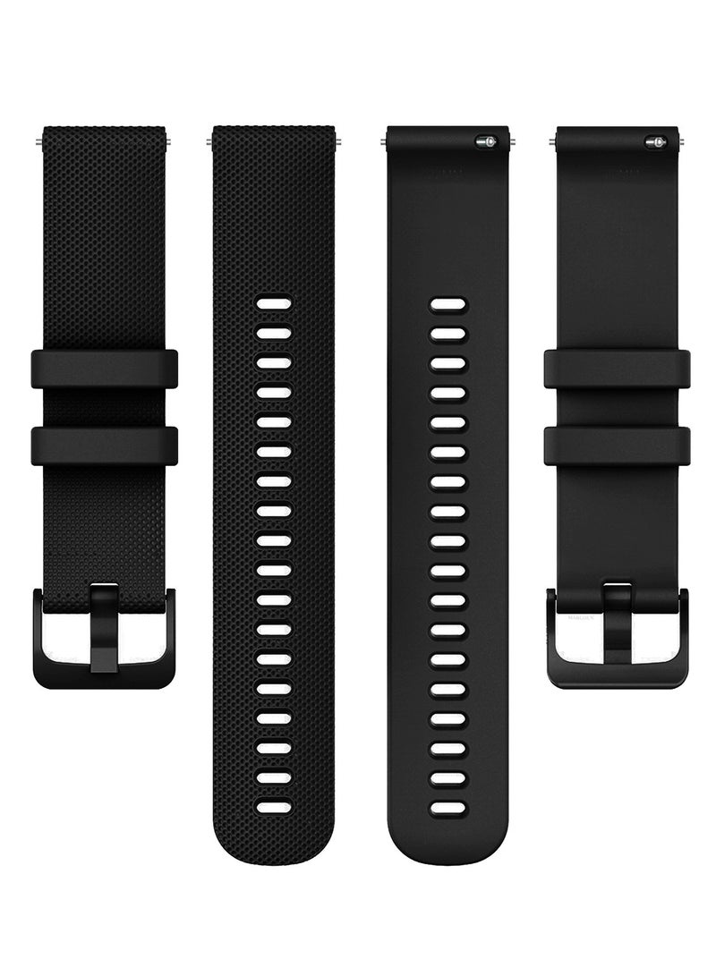 MARGOUN 20mm Silicone Band for Samsung Galaxy Watch 7 6 5 4 FE Band 40mm 44mm/Galaxy Watch 6 4 Classic Band 47mm 46mm 43mm 42mm / 20mm Silicone Sport Strap Bracelet Wristband Black - Image 2