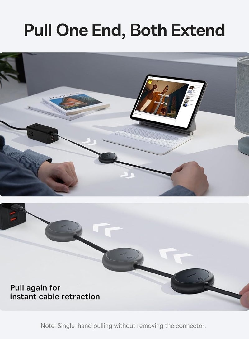 Baseus USB-C Cable, 60W (1m) Ultra Mini Retractable USB-C to USB-C PD 3A Fast Charging Cable, 4-Stage Length Preset USB Type C Charger for iPhone 16/15/Pro/Plus/Max, MacBook, iPad Pro, Galaxy S24/S23, Samsung, Android, and USB-C Devices with Data Transfer Support 60W- Black  - Image 4