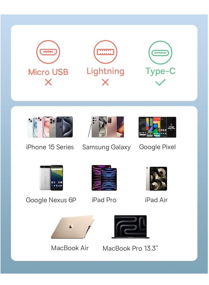Baseus - USB-C Cable, 60W (1m) Ultra Mini Retractable USB-C to USB-C PD 3A Fast Charging Cable, 4-Stage Length Preset USB Type C Charger for iPhone 16/15/Pro/Plus/Max, MacBook, iPad Pro, Galaxy S24/S23, Samsung, Android, and USB-C Devices with Data Transfer Support 60W- Black - Image 1