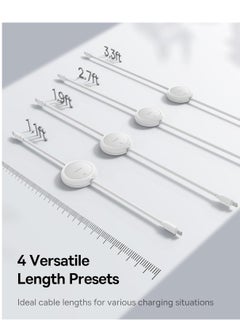 Baseus USB-C Cable, 60W (1m) Ultra Mini Retractable USB-C to USB-C PD 3A Fast Charging Cable, 4-Stage Length Preset USB Type C Charger for iPhone 16/15/Pro/Plus/Max, MacBook, iPad Pro, Galaxy S24/S23, Samsung, Android, and USB-C Devices with Data Transfer Support 60W- White  - Image 5