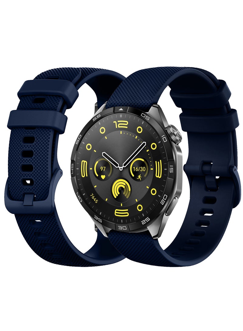 MARGOUN (For All Smartwatches 22mm) 22mm Silicone Straps Watch Band Strap for Huawei GT3 / Huawei GT3 pro/Huawei GT/Huawei GT 2 (46mm) Watch Band/Huawei Watch GT2 Pro Strap/Samsung Galaxy Watch 46mm / Galaxy Watch 3 45mm - Navy Blue - Image 3