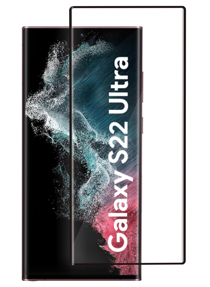MARGOUN (for Samsung Galaxy S22 Ultra) Tempered 3D Glass Screen Protector Scratch Resistant and Bubble-Free Installation - Side Black Clear-1  - Image 1