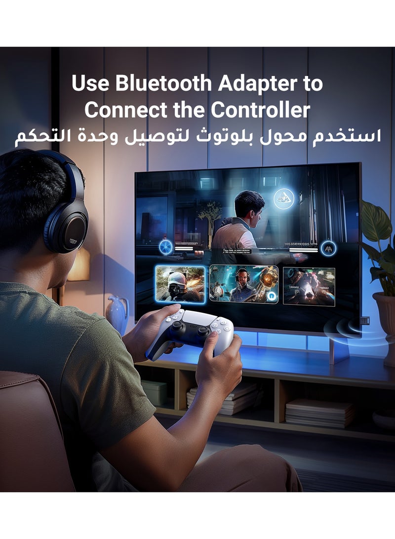 Ugreen - USB Bluetooth Adapter, 5.3 Bluetooth Adapter for PC, Plug & Play for Windows 11/10/8.1, Bluetooth Receiver & Transmitter for Keyboard/Mouse/Headphone/Speakers/Printer Black - Image 1