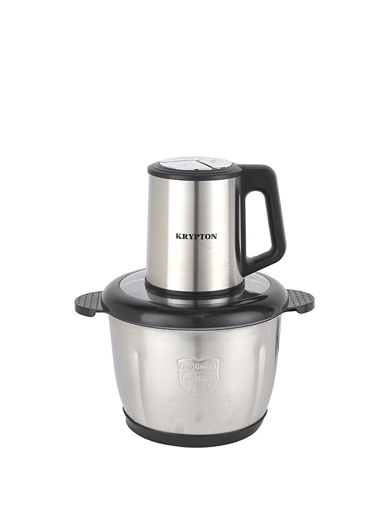 KRYPTON - 3.0 L Multi Chopper- Compact Multi-Purpose Chopping Machine, Stainless Steel Gear, Blade Assembly, Cutter Pole | 3 Buttons, 2 Speeds, Suitable for Vegetables, Fruits, Meat |  Fast and Effective Mincing, Egg Beating Function | 2-Year Warranty 3 L 500 W KNMC6566 Silver/Black - Image 1