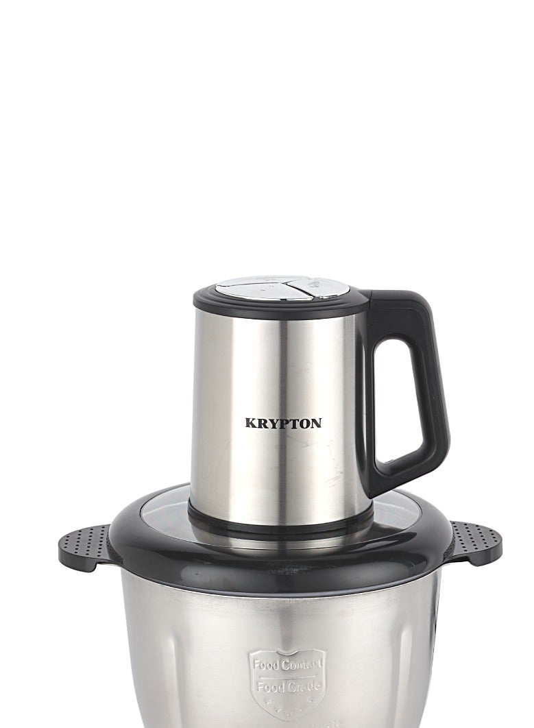 KRYPTON - 3.0 L Multi Chopper- Compact Multi-Purpose Chopping Machine, Stainless Steel Gear, Blade Assembly, Cutter Pole | 3 Buttons, 2 Speeds, Suitable for Vegetables, Fruits, Meat |  Fast and Effective Mincing, Egg Beating Function | 2-Year Warranty 3 L 500 W KNMC6566 Silver/Black - Image 1