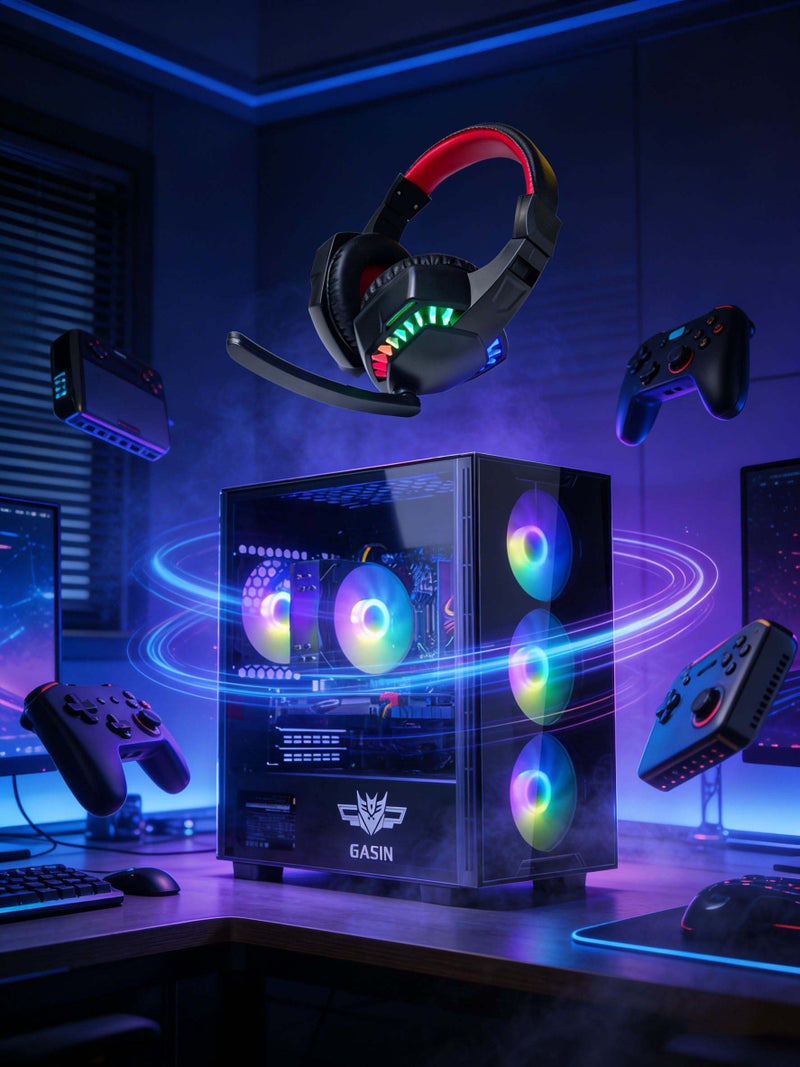 Gasin Gaming PC With Core i5-11400F Processor/1TB SSD/16GB RAM 3200MHz DDR4/Windows 11/4GB NVIDIA GeForce GTX 1650 Super Graphics/ Integrated ARGB Led Lights Black - Image 5