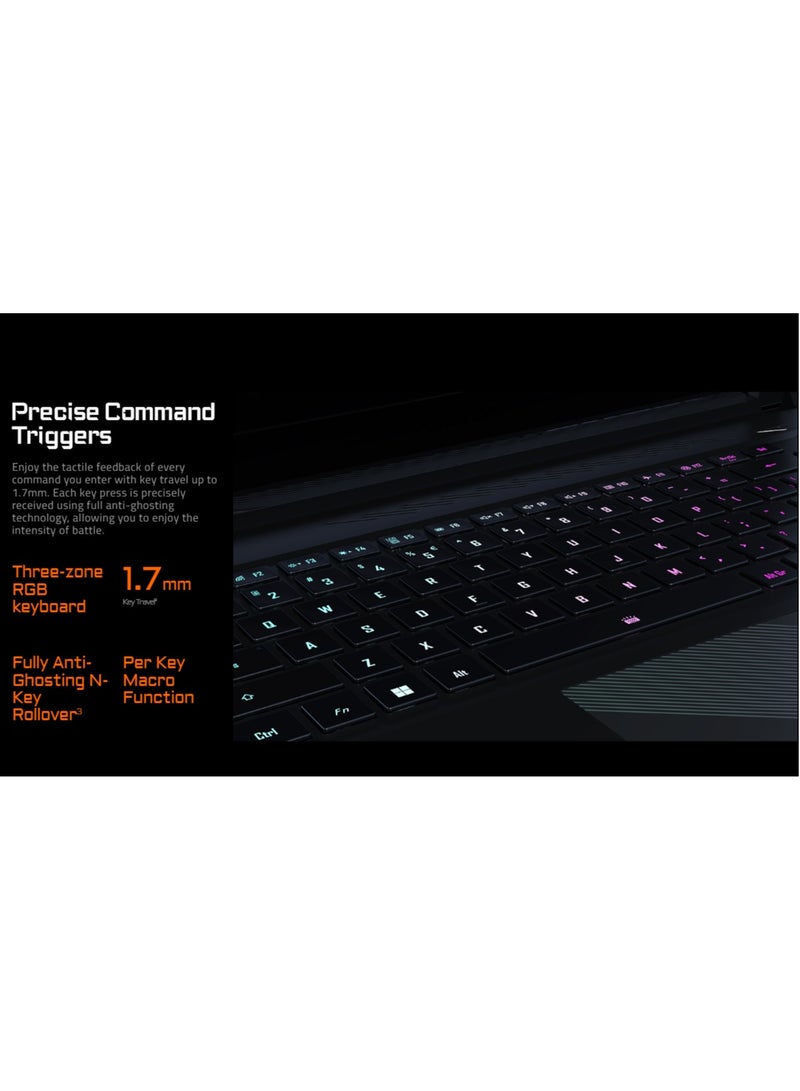 GIGABYTE - AORUS 15 9KF Laptop With 15.6-inch Thin Bezel FHD (1920x1080) 144Hz Display, Intel Core i5-12500H Processor/8GB DDR5 RAM/512GB SSD/Windows 11 Home/NVIDIA GeForce RTX 4060 8GB/ English/Arabic Black - Image 1