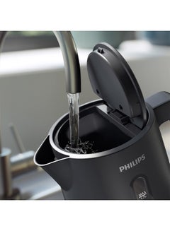 فيليبس 1000 Series Electric Kettle Concealed,Stainless Steel Heating Element.Boil-Dry Protection For Safety,Removable Filter For Scale-Free Water And Perfect Drinks,Cordless Kettle With 360° Pirouette Base,Spring Lid For Easy Refilling 1.7 L 2200 W HD9314/90 Charcoal Grey  - Image 4