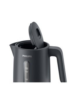 فيليبس 1000 Series Electric Kettle Concealed,Stainless Steel Heating Element.Boil-Dry Protection For Safety,Removable Filter For Scale-Free Water And Perfect Drinks,Cordless Kettle With 360° Pirouette Base,Spring Lid For Easy Refilling 1.7 L 2200 W HD9314/90 Charcoal Grey  - Image 3
