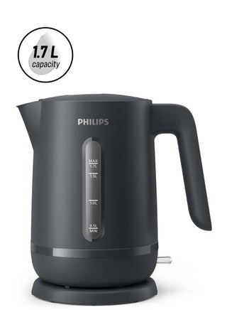 1000 Series Electric Kettle Concealed,Stainless Steel Heating Element.Boil-Dry Protection For Safety,Removable Filter For Scale-Free Water And Perfect Drinks,Cordless Kettle With 360° Pirouette Base,Spring Lid For Easy Refilling 1.7 L 2200 W HD9314/90 Charcoal Grey - pnsku/N70137327V/45/_/1744386455/cb45892c-b8f4-43b0-b423-c136bb369ec4