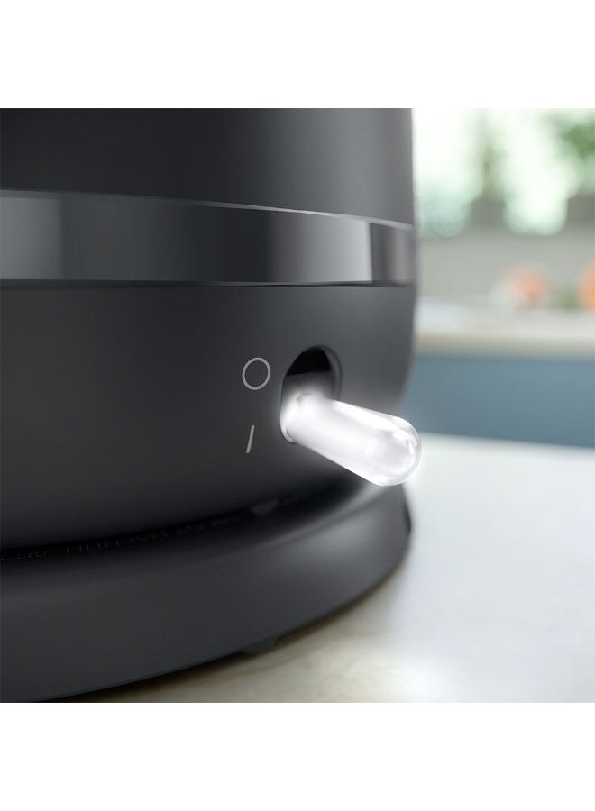Philips 1000 Series Electric Kettle Concealed,Stainless Steel Heating Element.Boil-Dry Protection For Safety,Removable Filter For Scale-Free Water And Perfect Drinks,Cordless Kettle With 360° Pirouette Base,Spring Lid For Easy Refilling 1.7 L 2200 W HD9314/90 Charcoal Grey - Image 5